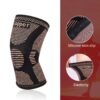 1Pc Copper Knee Brace Stretch Knitted Breathable for Arthritis Pain and Knee Sleeve for Home Gym Workout and Outdoor Sports - Image 5