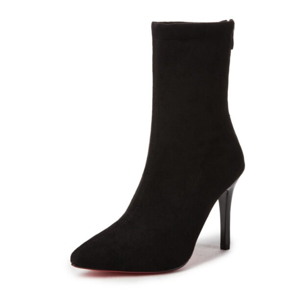 New Women Sock Boots Pointed Toe Elastic High Slip On Heel High Ankle Pumps Stiletto Botas Mujer High Boots