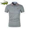 2022 Men's New Summer Printing Solid Color Polos Shirts Cotton Shorts Sleeves T Shirts Classic Fashionable Casual Sports Top - Image 3