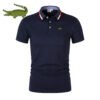 2022 Men's New Summer Printing Solid Color Polos Shirts Cotton Shorts Sleeves T Shirts Classic Fashionable Casual Sports Top - Image 4