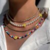 Bohemia Multilayer Smiley Pearl Rainbow Beaded Choker Necklace For Women Acrylic Fruit Heart Beads Chain Necklaces Beach Jewelry - Image 4
