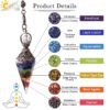 CSJA 7 Chakra Healing Crystals Pendulum for Dowsing Divination Quartz Natural Stone Pendulums Antique Reiki Pendant Pendulo G854 - Image 2