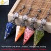 CSJA 7 Chakra Healing Crystals Pendulum for Dowsing Divination Quartz Natural Stone Pendulums Antique Reiki Pendant Pendulo G854 - Image 3