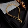 DIEYURO 316L Stainless Steel Small Uneven Folds 2 Love Necklace High-end Sense Party Accessories Non-fading High-quality Gifts - Image 3