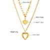 DIEYURO 316L Stainless Steel Small Uneven Folds 2 Love Necklace High-end Sense Party Accessories Non-fading High-quality Gifts - Image 6