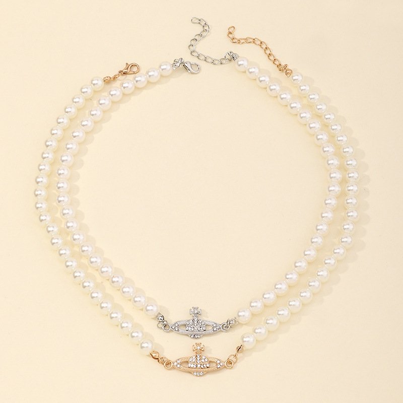Exquisite Rhinestone Star Cross Pendant Necklaces for Women Trendy Imitation Pearls Chains Chokers Necklaces Fashion Jewelry - Image 5