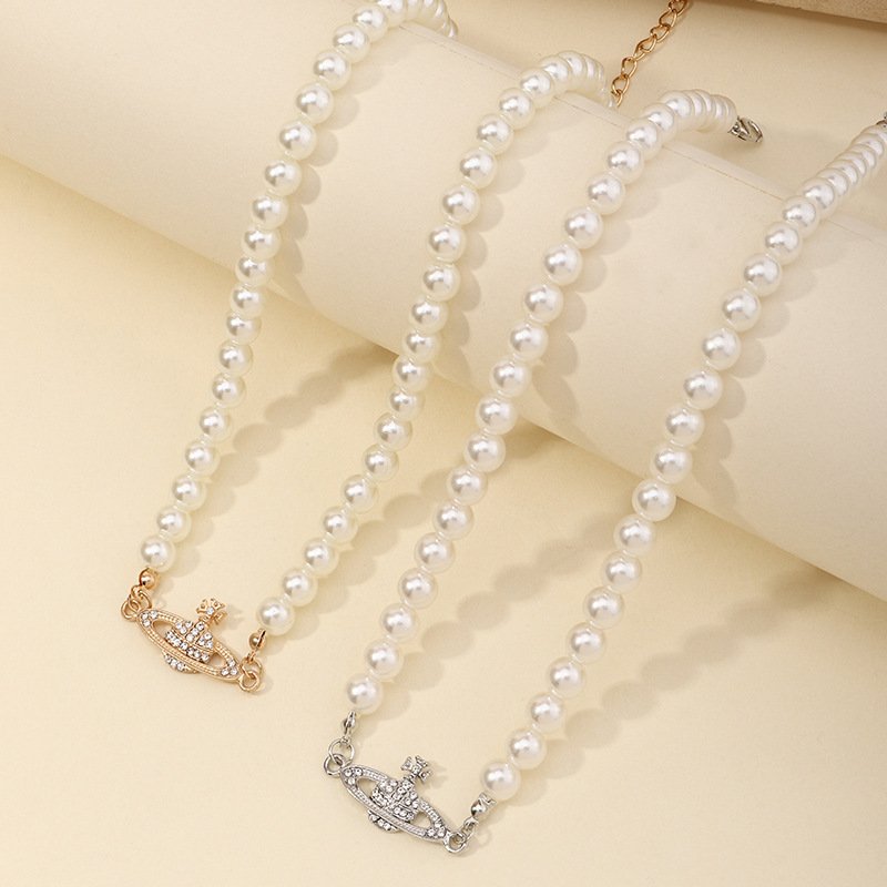 Exquisite Rhinestone Star Cross Pendant Necklaces for Women Trendy Imitation Pearls Chains Chokers Necklaces Fashion Jewelry - Image 6