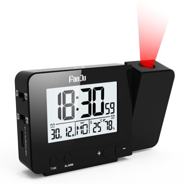 FanJu FJ3531 Projection Alarm Clock Digital Date Snooze Function Backlight Projector Desk Table Led Clock With Time Projection