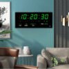 Luminous Digital Wall Clock Alarm Hourly Chiming Temperature Date Calendar Table Clock Electronic LED Clock Decoration with Plug - Image 2