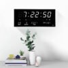 Luminous Digital Wall Clock Alarm Hourly Chiming Temperature Date Calendar Table Clock Electronic LED Clock Decoration with Plug - Image 3