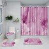Marble White Get Naked Shower Curtain Pink 4 Piece Bathroom Mat Set Soft Rug Toilet Cover Bath Pad Durable Fabric Blue - Image 2