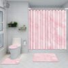 Marble White Get Naked Shower Curtain Pink 4 Piece Bathroom Mat Set Soft Rug Toilet Cover Bath Pad Durable Fabric Blue - Image 3