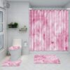 Marble White Get Naked Shower Curtain Pink 4 Piece Bathroom Mat Set Soft Rug Toilet Cover Bath Pad Durable Fabric Blue - Image 4