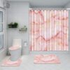 Marble White Get Naked Shower Curtain Pink 4 Piece Bathroom Mat Set Soft Rug Toilet Cover Bath Pad Durable Fabric Blue - Image 6