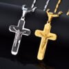 Mens Gold Cross Chain Male Necklace Christian Jewelry Religious Jesus Crucifix Cross Necklace Pendant For Women/Men, Neckless - Image 5