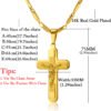 Mens Gold Cross Chain Male Necklace Christian Jewelry Religious Jesus Crucifix Cross Necklace Pendant For Women/Men, Neckless - Image 3