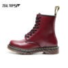 Attractive Comfortable winter Vintage Leather thick bottom woman winter boots leather women boots - Image 4