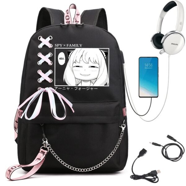 Korean Fashion Spy X Family Anya Forger Anime School Bag for Teenagers Girl Children Backpacks Kids Students Schoolbags Mochilas