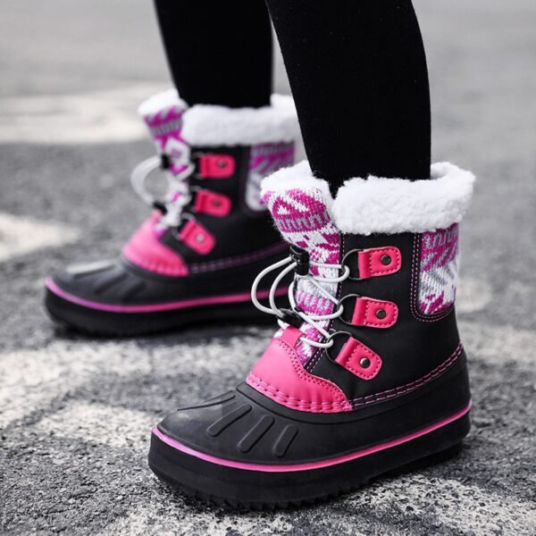 No-slip Waterproof Children's Snow Boots Winter 2022 Plus Velvet High Top Cotton Shoes for Kids Boys Girls Outdoor Rubber Boots