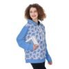 All-Over Print Women's Pullover Hoodie -- Blue Fish Printed Design - Image 2