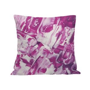 Pillow Cover -- Pinkish With White Printed Design