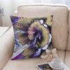 Pillow Cover -- Purple And Brown Acrylic Painting Design - Image 2