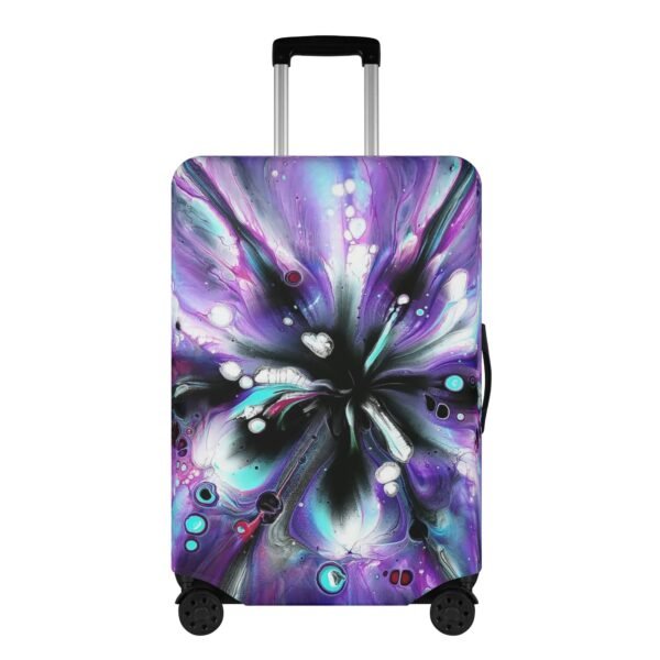 Polyester Luggage Cover -- Purple And Black Painted Print Design