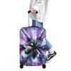 Polyester Luggage Cover -- Purple And Black Painted Print Design - Image 2