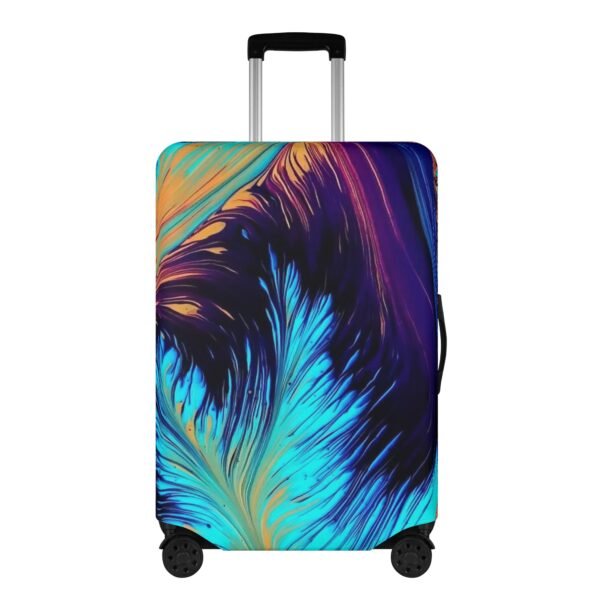 Polyester Luggage Cover -- Colorful Feather Printed Design