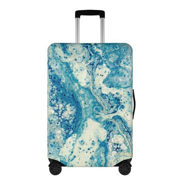 Polyester Luggage Cover-- Blue And White Acrylic Painting Design