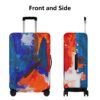 Polyester Luggage Cover -- Red And Blue Colorful Printed Design - Image 3