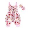 New Girls Summer Backless Romper Baby Lace-up Bloomer Jumpsuit Infant Easter Print Polyester Newborn Photography Costumes Props - Image 2
