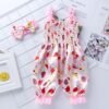 New Girls Summer Backless Romper Baby Lace-up Bloomer Jumpsuit Infant Easter Print Polyester Newborn Photography Costumes Props - Image 3