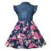 2022 New Girl Clothes Cowboy Jean Denim Bow Floral Dress Summer Clothes Casual Party Shirt Dress Vestido Children Fashion Outfit - Image 2