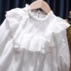 Dresses For Girls White Lace Lapel Spring Autumn Casual Girl Clothing Mid-length Long Sleeves Princess Dress Halloween Costume - Image 4