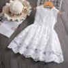 Girls Summer Sleeveless Flower Dresses for Weddings Princess Kids' Cake Layer Costume Elegant Birthday Party Tulle Tutu Vestidos - Image 3