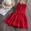 Girls Summer Sleeveless Flower Dresses for Weddings Princess Kids' Cake Layer Costume Elegant Birthday Party Tulle Tutu Vestidos - Image 4