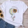 Ladies Clothing Peace Flower Lovely Trend Short Sleeve Fashion Clothes Graphic T Shirt Summer Tee Women T-shirt Female Top - Image 3