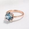 Real 925 Sterling Silver Jewelry Sets London Blue Topaz Created Gemstone For Women Birthday Wedding Fine Jewelry Rose Gold Plate - Image 4