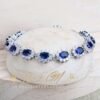 Silver 925 Women Bridal Jewelry Sets Blue Zirconia Costume Fine Jewellery Wedding Necklace Earrings Rings Bracelets Pendant Set - Image 3