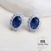Silver 925 Women Bridal Jewelry Sets Blue Zirconia Costume Fine Jewellery Wedding Necklace Earrings Rings Bracelets Pendant Set - Image 5