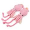 Cute Squid Small Dog Toy Sound BB Plush Pet Puppy Rope Toys Pink Chew Squeak Toys For Cat - Image 3