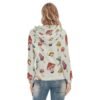All-Over Print Women's Raglan Sleeve Hoodie With Zipper Closure-Mushroom Design-Printed As Shown - Image 4