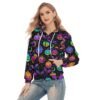 All-Over Print Women's Raglan Sleeve Hoodie With Zipper Closure-Halloween Prints-Printed As Shown - Image 3