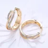 925 Silver 24mm 18K Gold Twist Hoop Earrings For Women Fashion Wedding Jewelry - Image 2