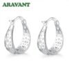 925 Silver Hollow Hoop Earring For Women Fashion Wedding Jewelry - Image 4