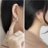 Round Circle Women 925 Stamp Hoop Earrings for Women Gold/Silver Color Earrings Jewelry Gifts - Image 4