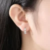 Top Sale 925 Sterling Silver Needle Earrings for Women's Wedding Fashion High Quality Jewelry Crystal Zircon Flower Cute Stud - Image 6