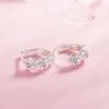 Top Sale 925 Sterling Silver Needle Earrings for Women's Wedding Fashion High Quality Jewelry Crystal Zircon Flower Cute Stud - Image 4