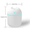 250ML Mini White Ultrasonic Air Humidifier Romantic Light USB Essential Oil Diffuser - Image 6
